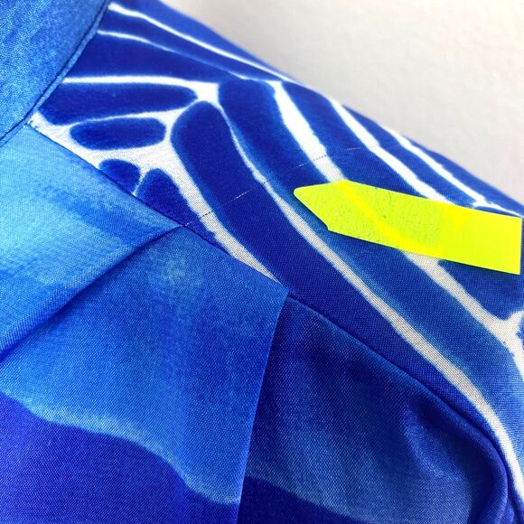 Blue Silky Oversize Semi-Sheer Tunic Blouse 2X Beach Coverup Lounge Boho Resort - Picture 6 of 11